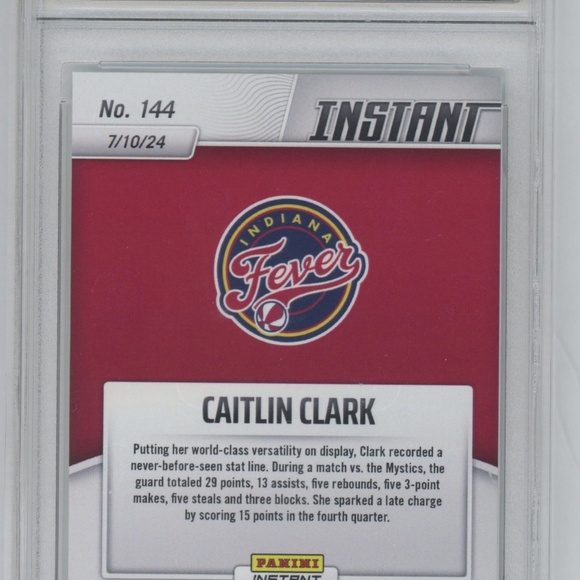 2024 Panini Instant WNBA #144 Caitlin Clark Indiana Fever Rookie RC Gem Mint 10 - Picture 4 of 4